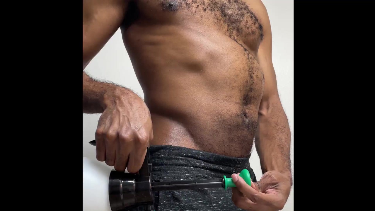 Gay Guy Rubs His Inflated Belly
