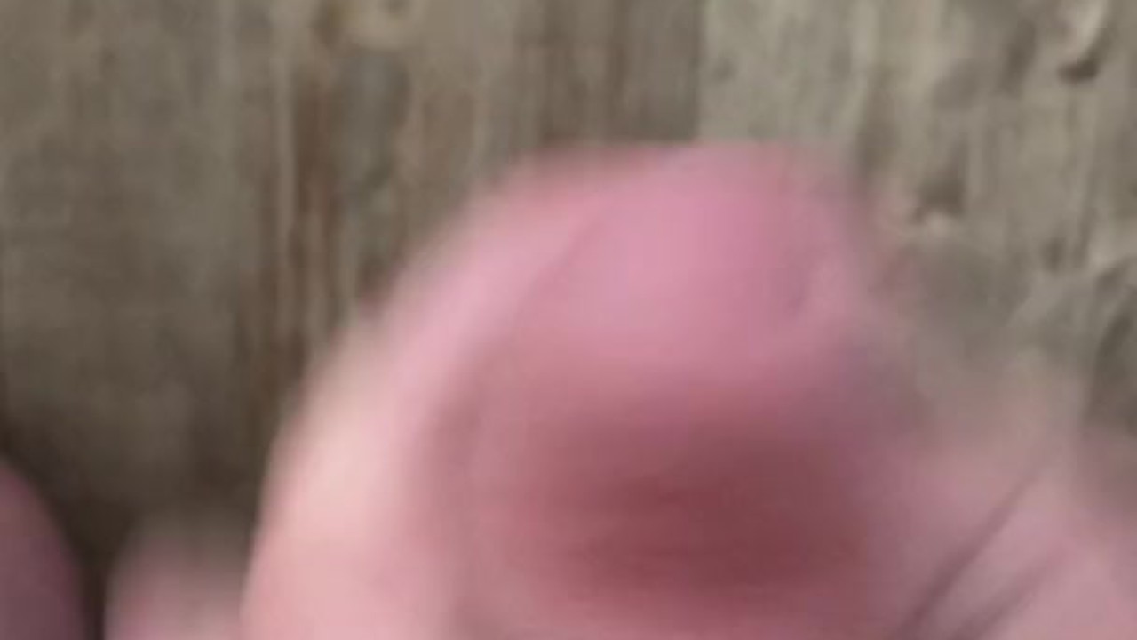 Guy Jerks Cock, Cums on Floor in POV