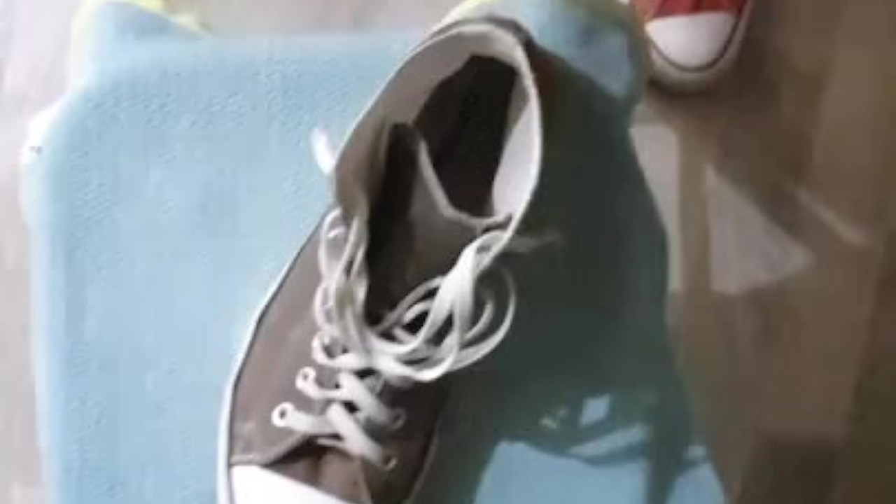 Guy Fills Converse Shoe with Cum