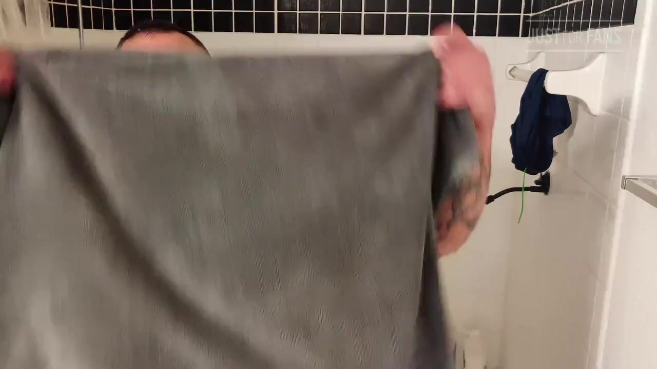 Hound Shows Off in Shower