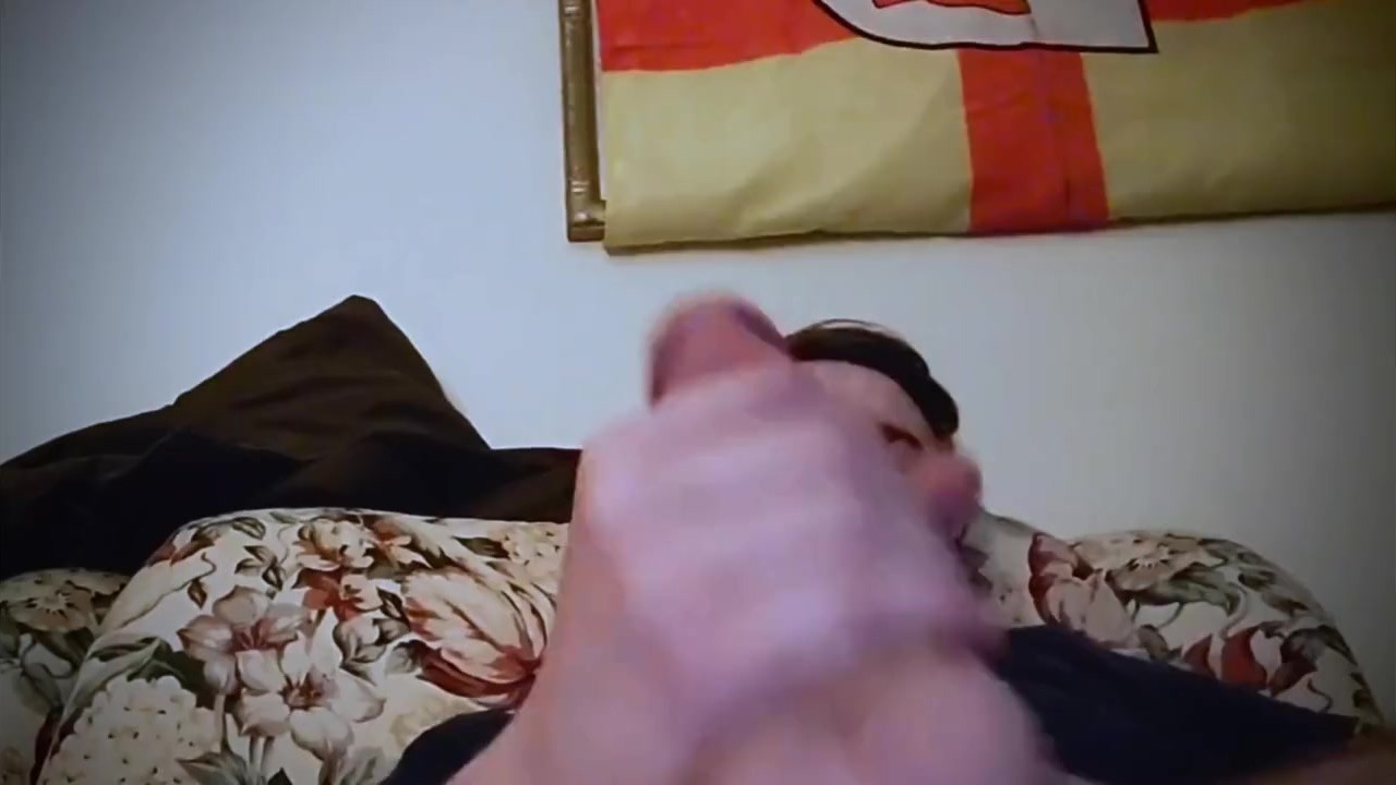 Horny Guy Masturbates with Big White Dick