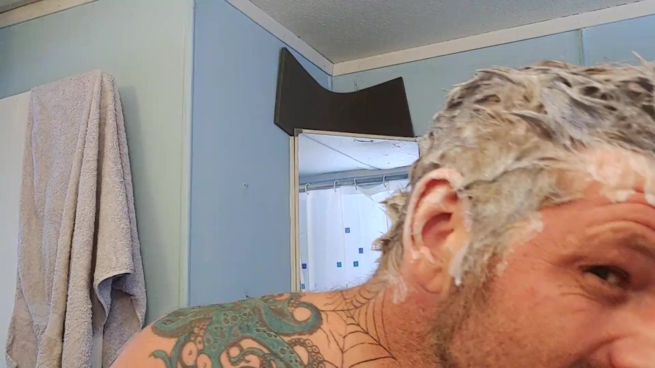 Dyed Hair Tease in Shower