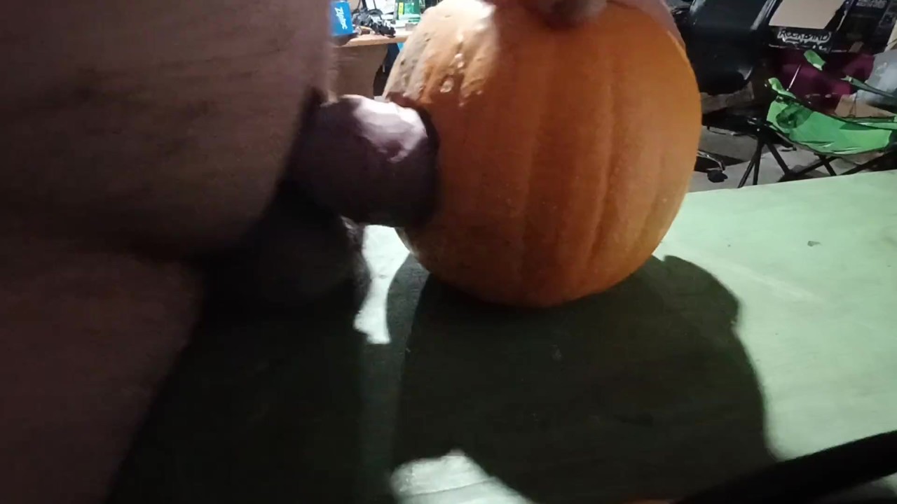 Pumpkin Fucking, Solo Male Fucks Pumpkin Until He Cums With Throbbing Cock