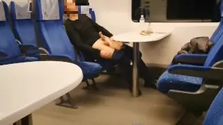 Twink Jerking Off on Train, Fears Getting Caught