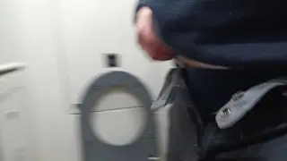 Young Twink Pisses in Public Train Toilet