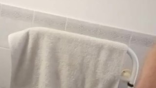 Young Twink Jumps on Toilet to Jerk Off in Bathroom