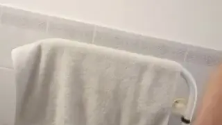 Young Twink Jumps on Toilet to Jerk Off in Bathroom