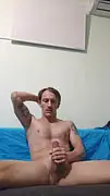 Young Twink Jakes His Cock in Bedroom Mirror