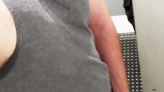 Muscular Jock Masturbates in Gym Shower with Thick Cock