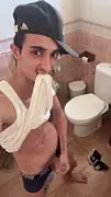 Young Performer Strokes Himself in Quick Solo Blowjob